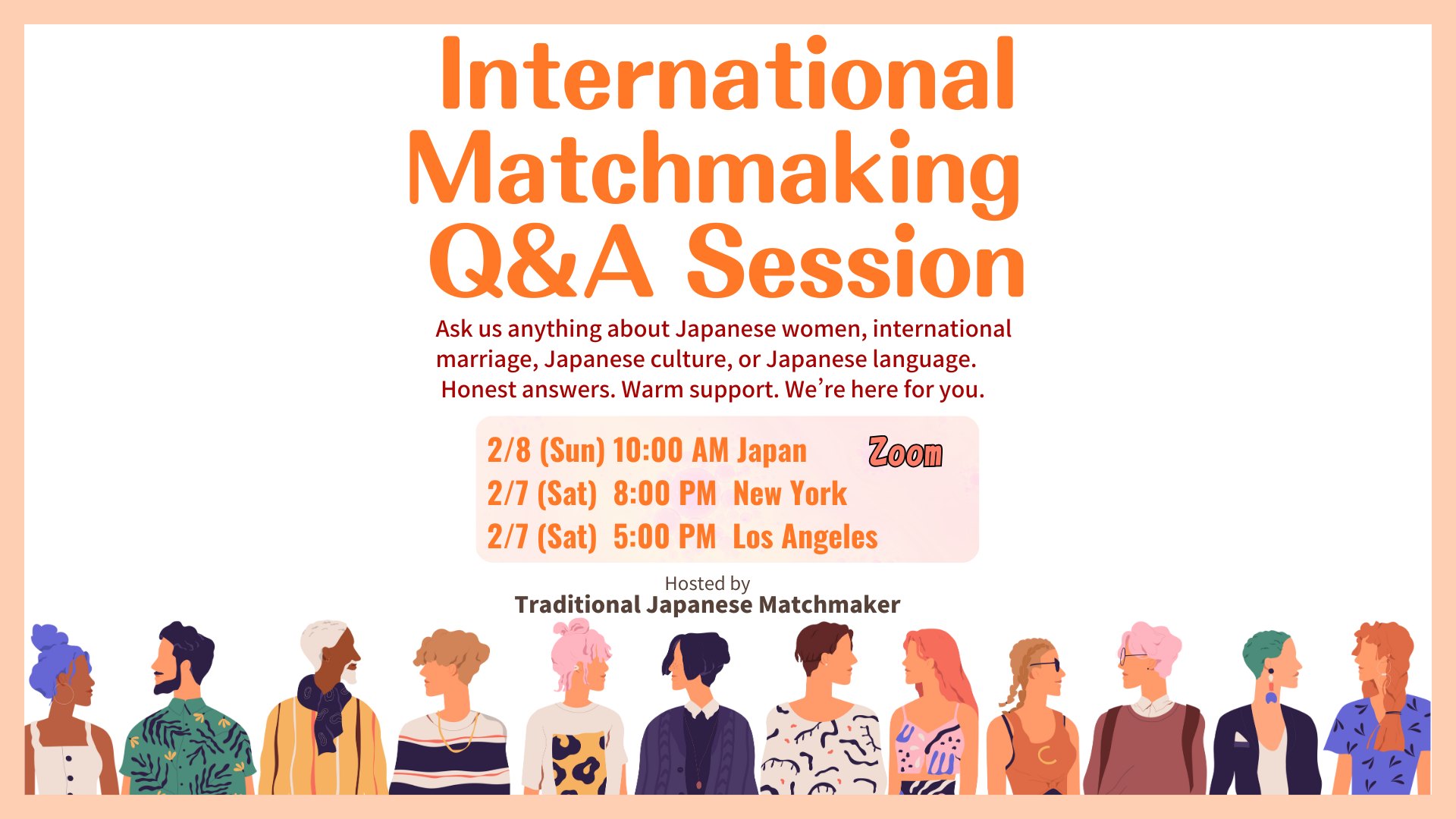 Ask us anything about Japanese women, international marriage, Japanese culture, or Japanese language. Honest answers. Warm support. We’re here for you. | Meet Japanese Women - Traditional Japanese Matchmaker Ask us anything about Japanese women, international marriage, Japanese culture, or Japanese language. Honest answers. Warm support. We’re here for you.